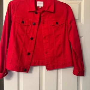 Isaac Mizrahi Red Jean Jacket